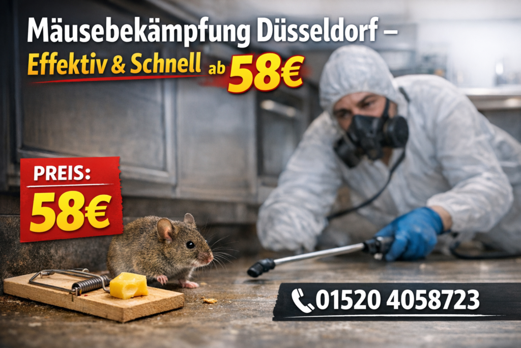 Mäusebekämpfung Düsseldorf – Effektiv & Schnell ab 58€