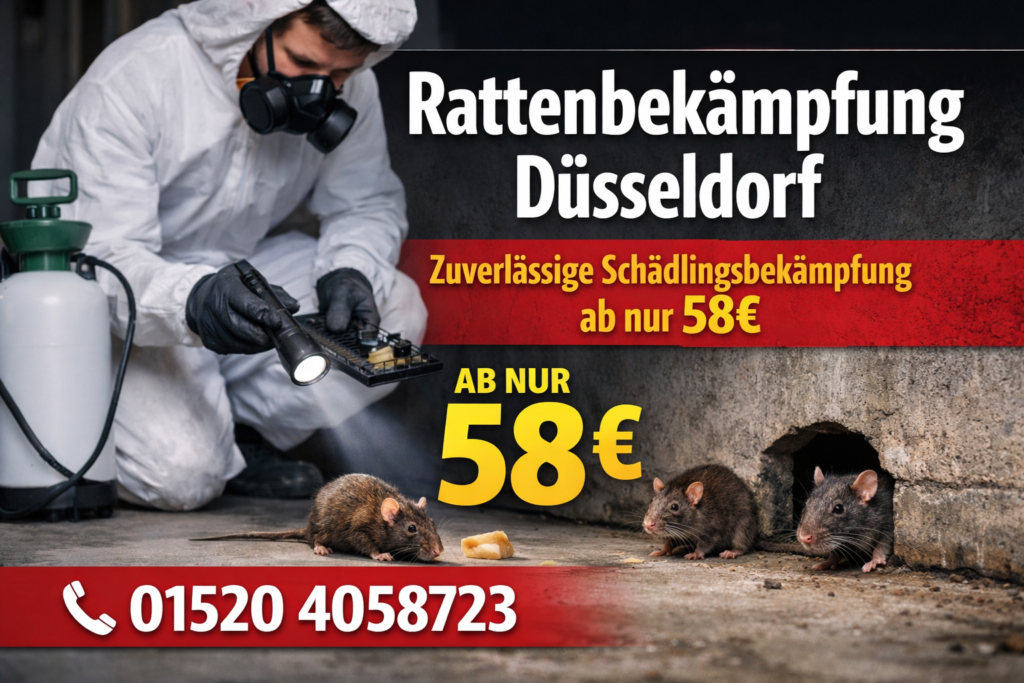 Rattenbekämpfung Düsseldorf – Zuverlässige Schädlingsbekämpfung ab nur 58€​