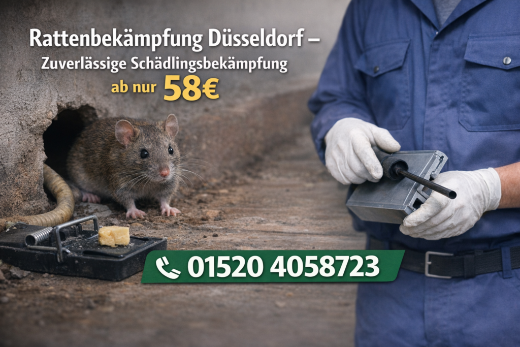 Rattenbekämpfung Düsseldorf – Zuverlässige Schädlingsbekämpfung ab nur 58€​