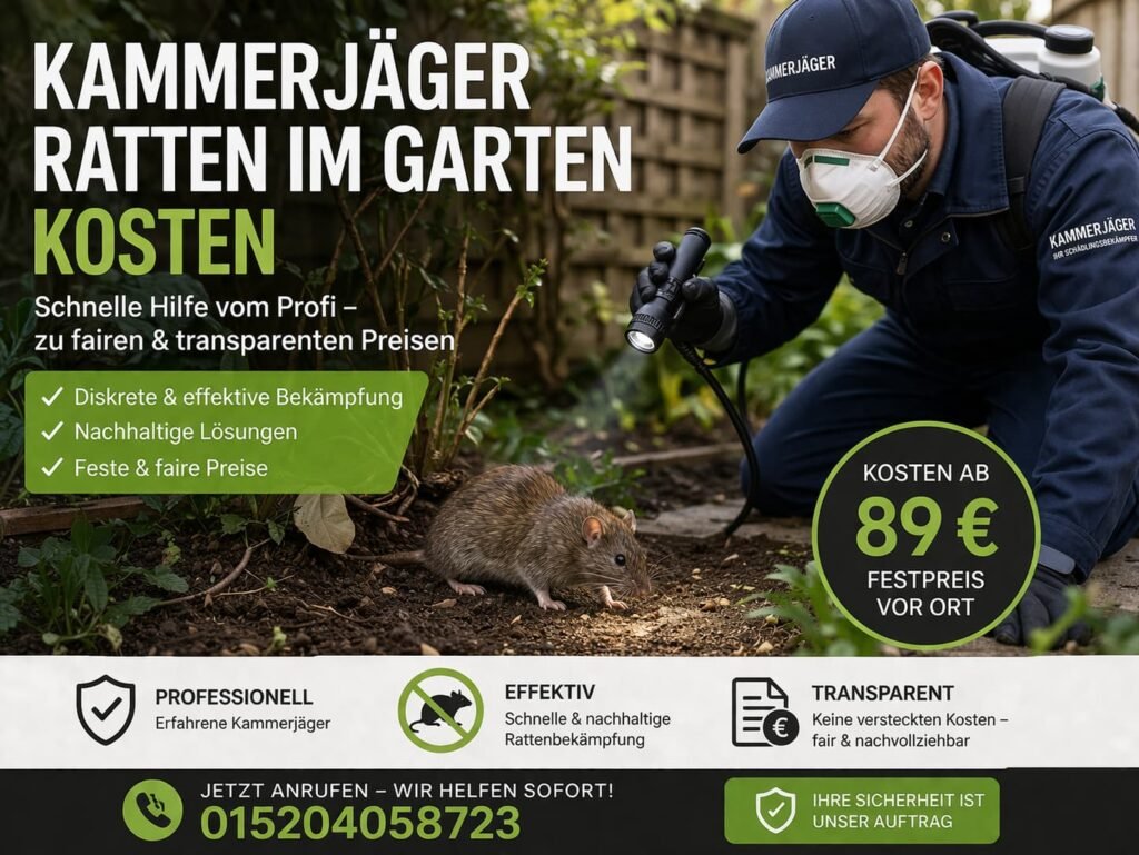 kammerjäger ratten im garten kosten | 24/7 Hilfe ab 58 Euro