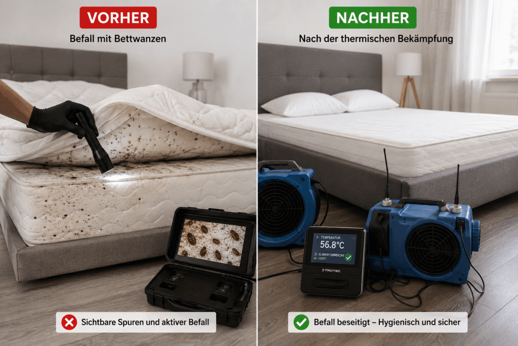 Bettwanzen thermisch bekämpfen in Düsseldorf – Profi-Service ab 58 €