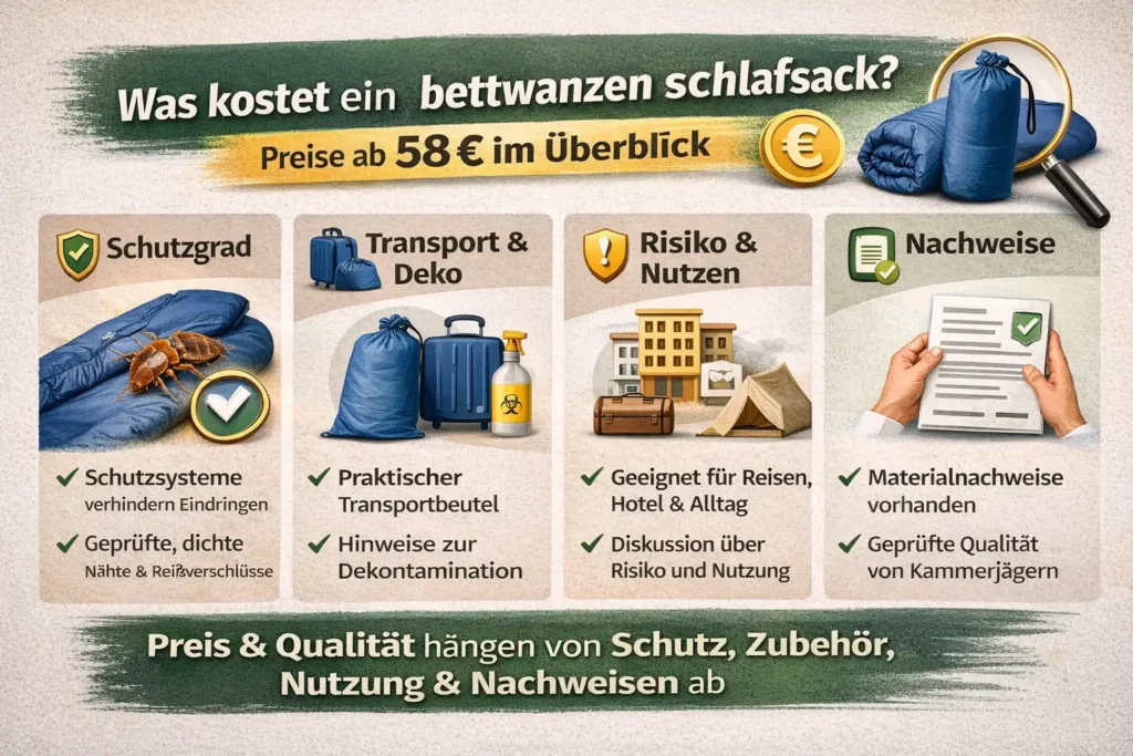Was kostet ein bettwanzen schlafsack? Preise ab 58 € im Überblick