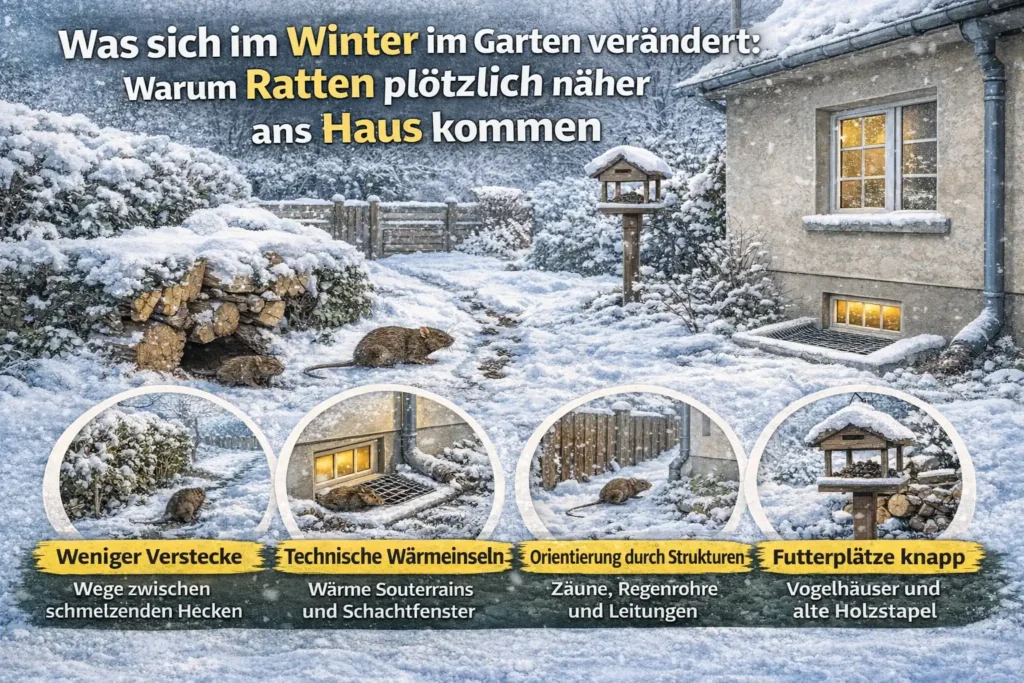 Was sich im Winter im Garten verändert Warum Ratten plötzlich näher ans Haus kommen