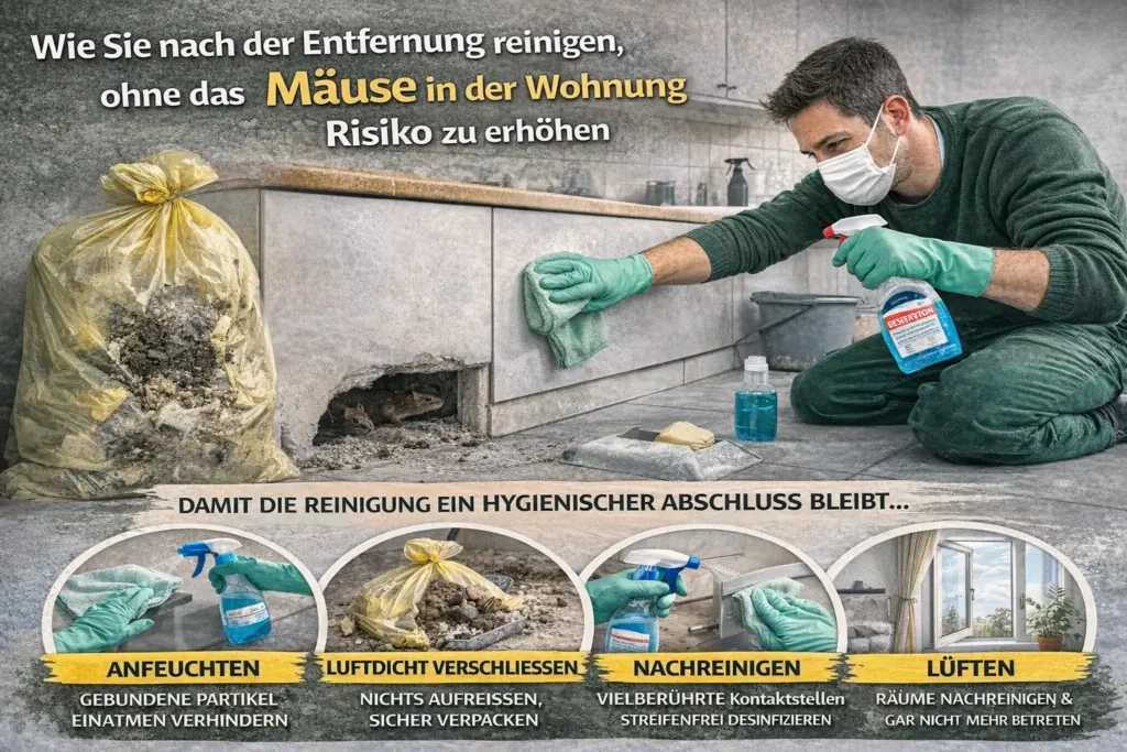 Wie Sie nach der Entfernung reinigen, ohne das mäuse in der wohnung gesundheit Risiko zu erhöhen