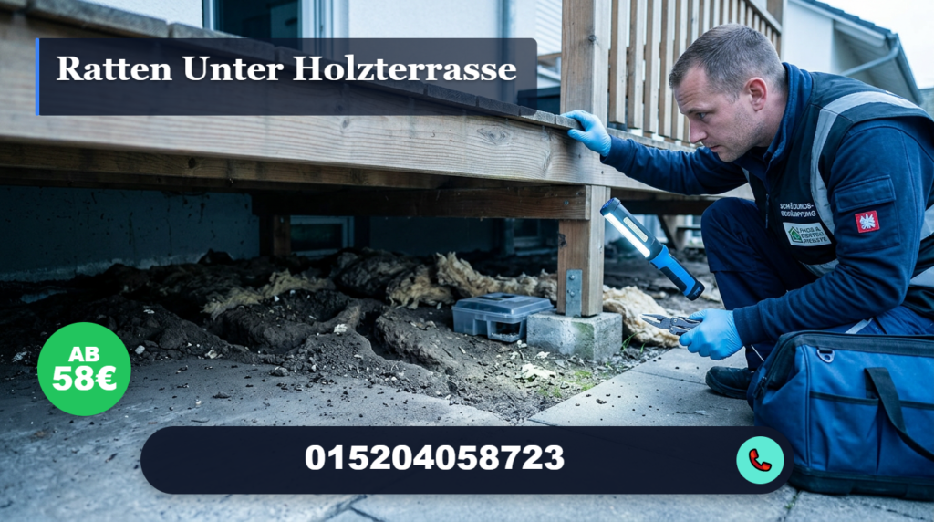 ratten unter holzterrasse