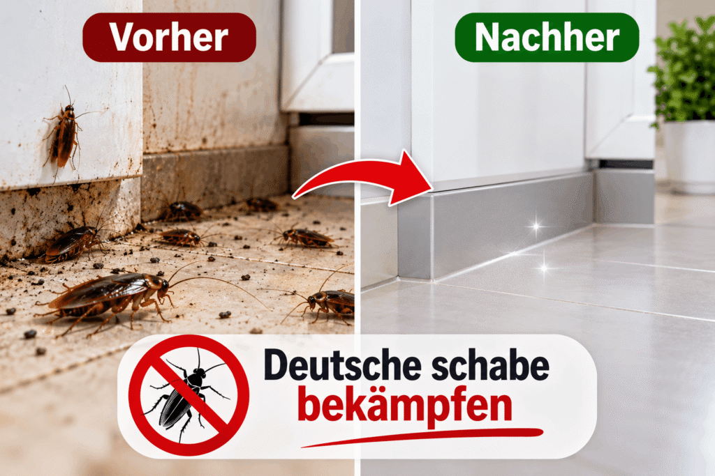 Deutsche Schabe bekämpfen – Vorher-Nachher Vergleich einer erfolgreichen Kakerlakenbekämpfung