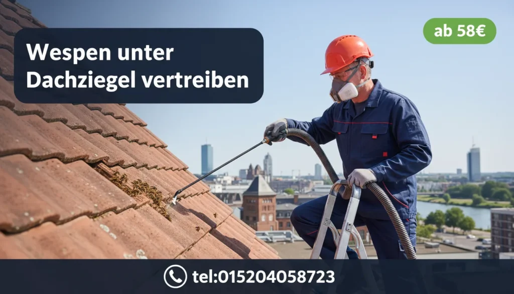 Wespen unter Dachziegel vertreiben
