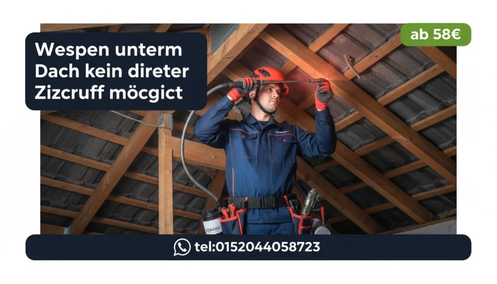 Wespen unterm Dach kein direkter Zugriff möglich