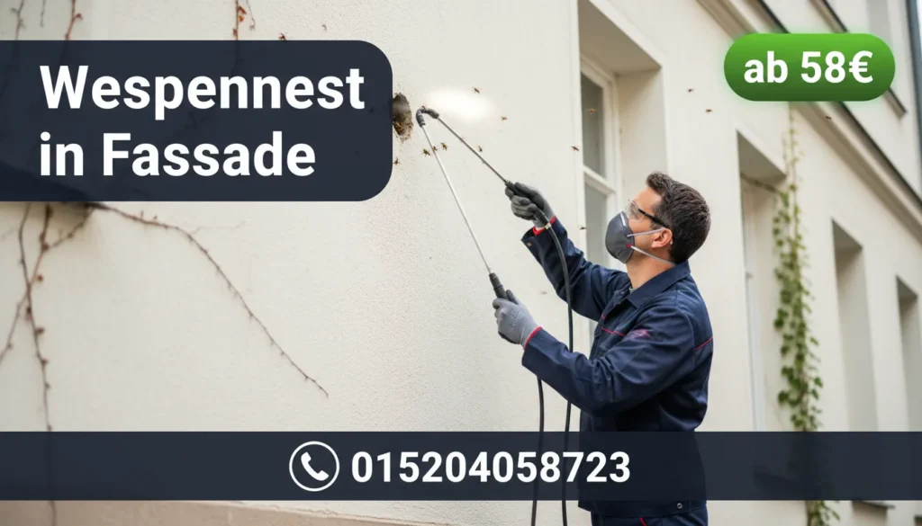 Wespennest in Fassade
