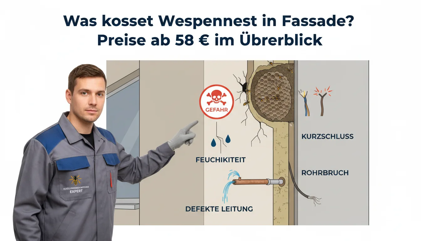 Wespennest in Fassade – Problem
